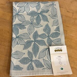 Ekelund Organic Blue Cissus Kitchen Towel cream and blue